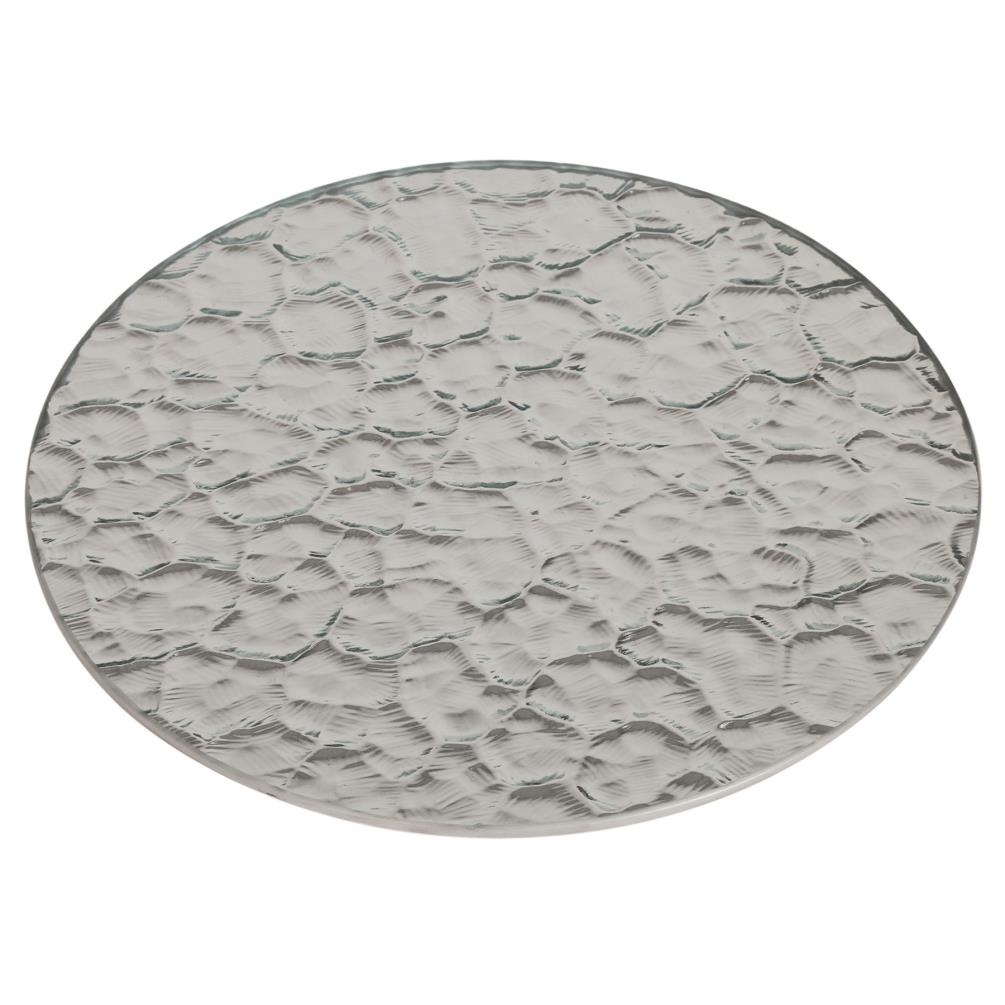 Woodbridge Textured Silver Glass Candle Plate 25cm £6.29